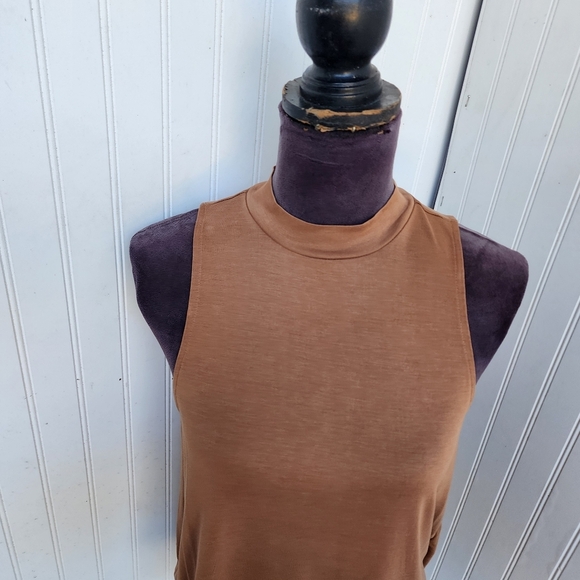 American Eagle soft sexy Camel Turtleneck Short Sleev Tank Lighweigh Top Modal M - Picture 3 of 10